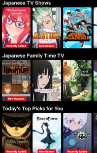Netflix Anime selections
