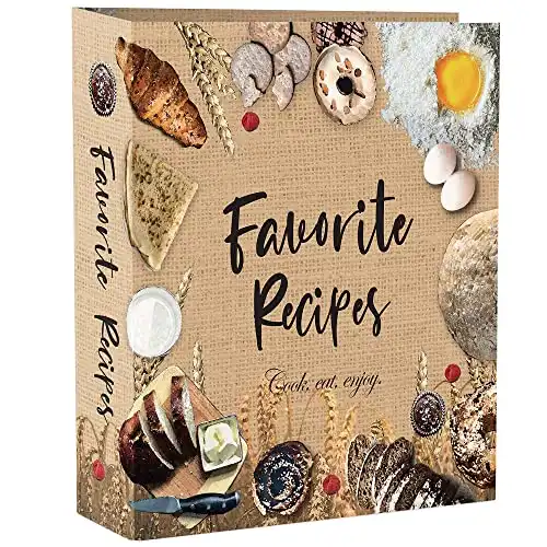 CraftSaints Recipe Binder 8.5x11, 3 Ring DIY Cookbook Binder Kit 12 Dividers & 25 Plastic Sleeves & 25 Recipe Pages & 36 Labels, Recipe Books Binder, Recipe Organizer Binder Kit, Recipe Bo...