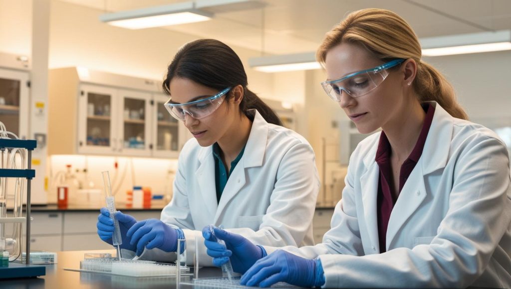 Scientists working in a medical laboratory 