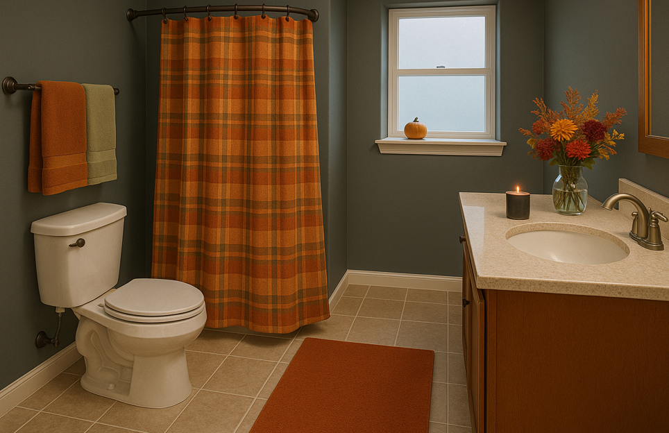 Easy Fall Bathroom Makeover: Cozy Autumn Touches with a Halloween Twist